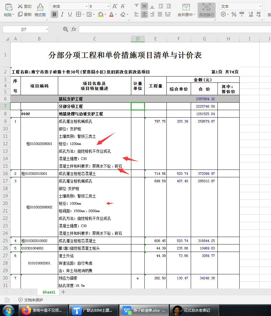 项目特征