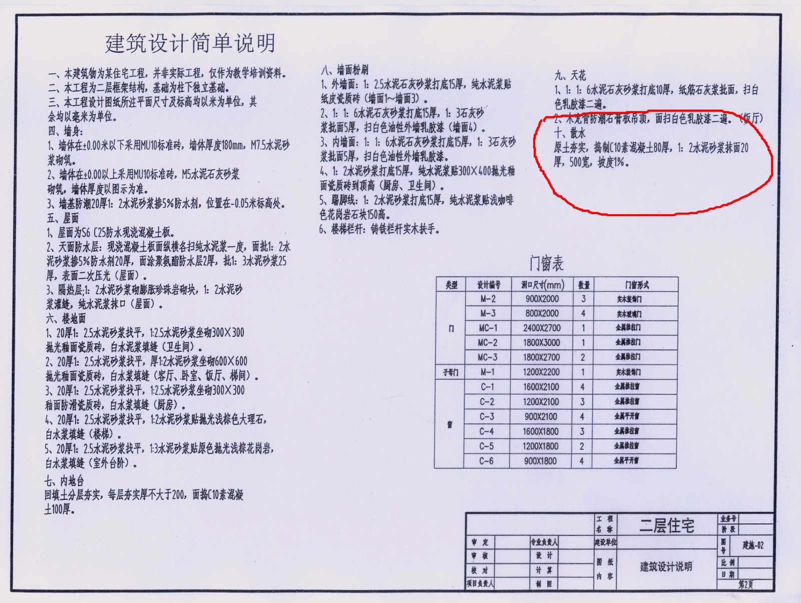 散水工程量