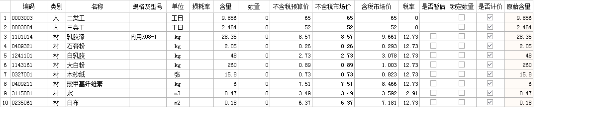 套定额