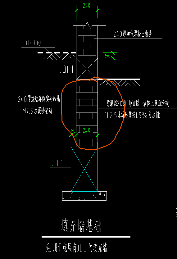 实心砖墙