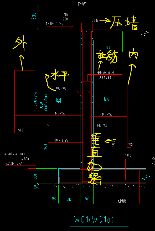 地下室外墙配筋图详解图片