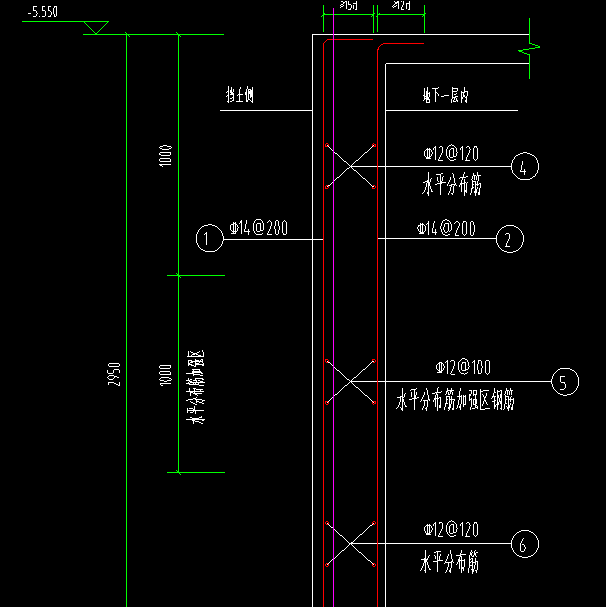 挡土墙的水平筋分布图图片
