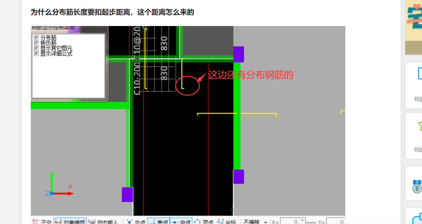 分布筋长度