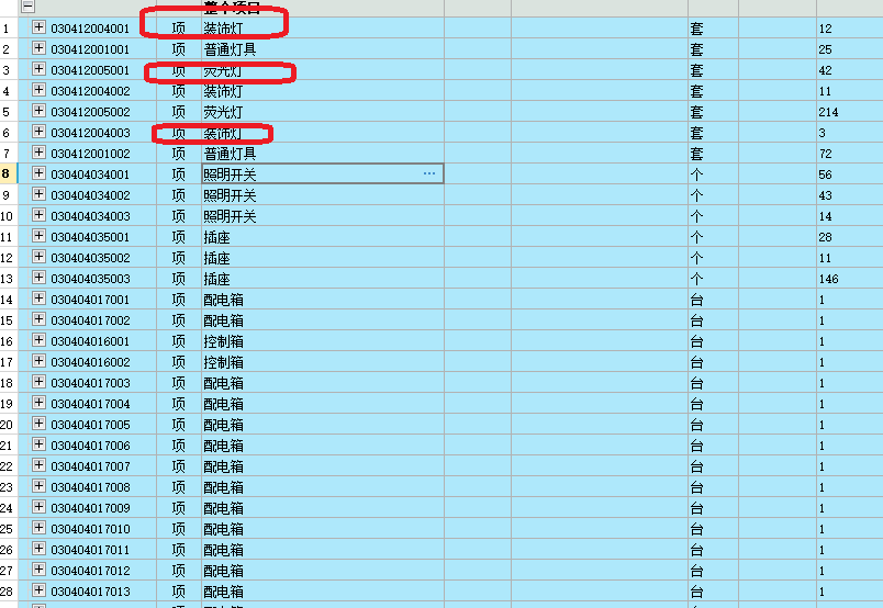 清单名称