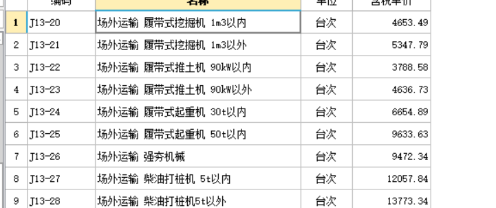 套定额子目