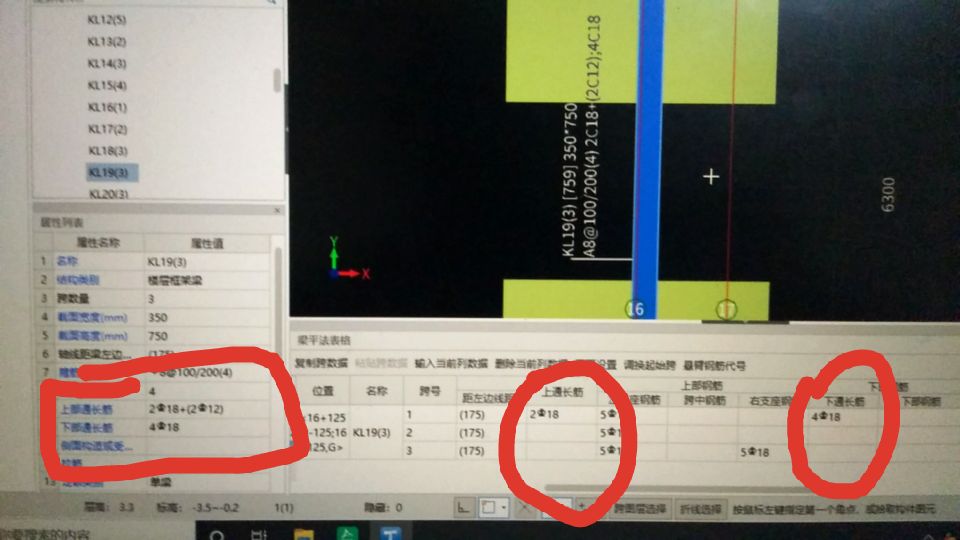 梁平法表格