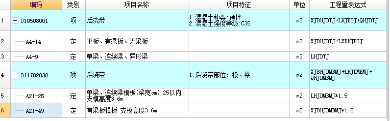 程量表达式