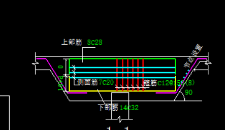 图纸上部筋和下部筋图片