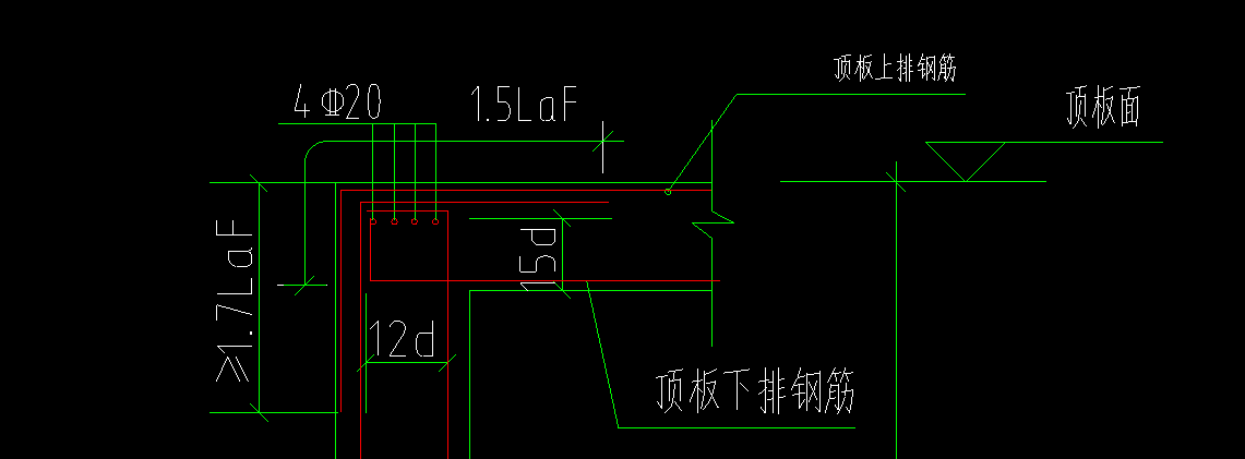 人防工程中顶板上部钢筋锚入剪力墙中17laf在计算设置中如何处理