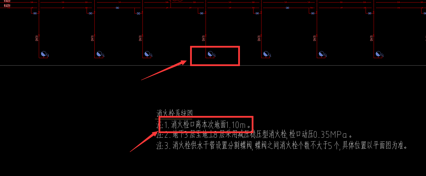 请问消火栓口指的是蓝色的那个图例吗它的标高是层底11吗