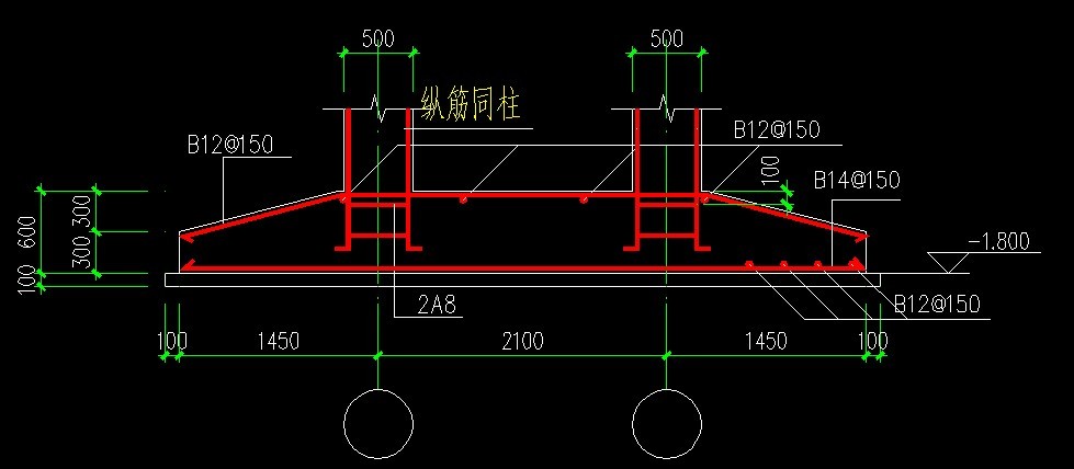 坡型基礎上部鋼筋建模出來超出範圍而且不彎折怎麼設置