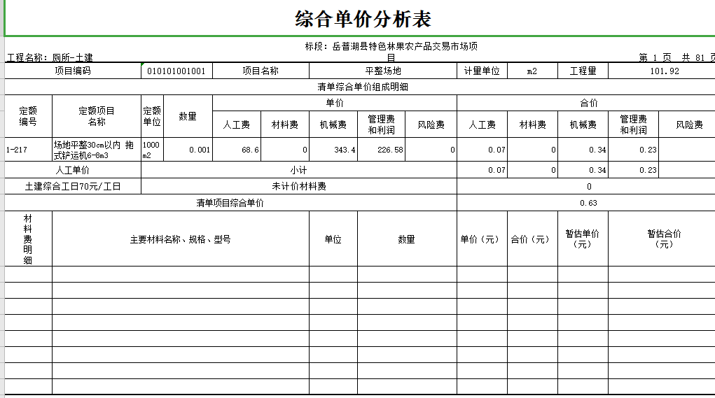表头