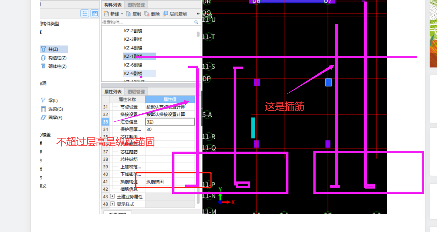 纵筋锚固