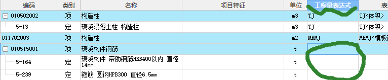 程量表达式