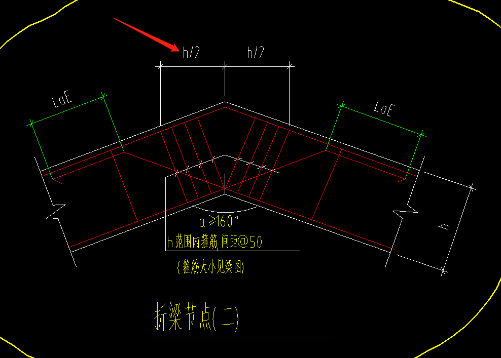 折梁箍筋加密,h/2  节点中的h是指梁高的意思吗?