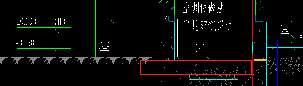 圖中為空調的地面那麼請問四周如果是砌體牆和構造柱的話底標高是不是