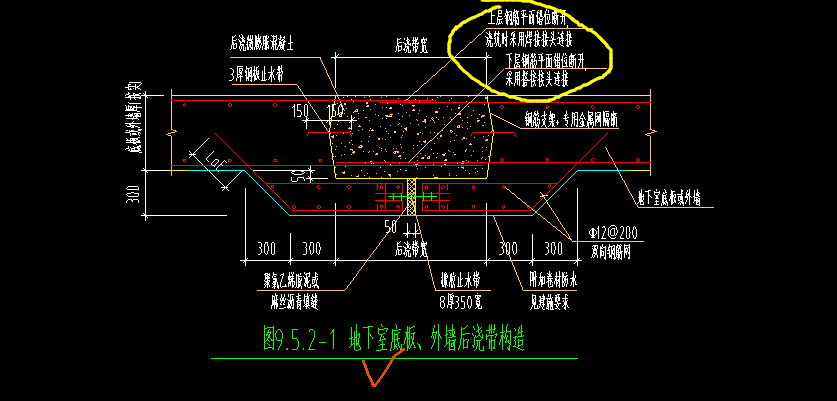 後澆帶筏板處的鋼筋會考慮嗎圖紙圈出部分怎麼考慮