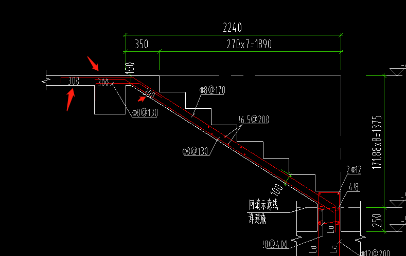 起步楼梯预埋钢筋图图片