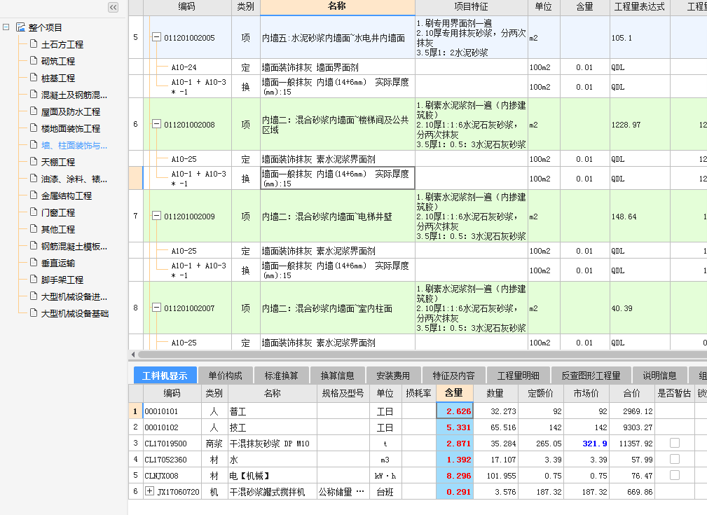 人工含量