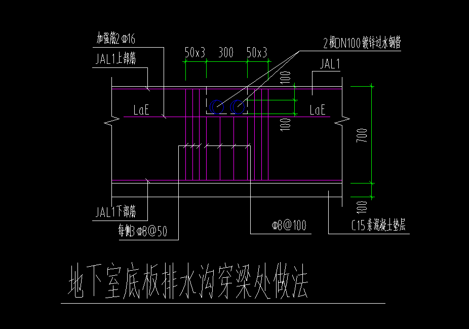 排水溝遇梁