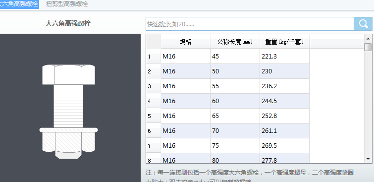 地脚螺栓重量