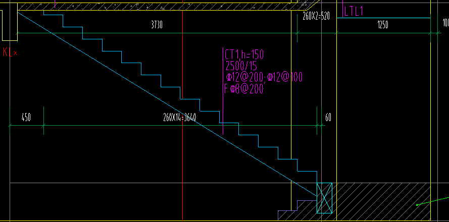 为什么楼梯标注踏步数是15而下面的尺寸写着26014呢260和14是什么