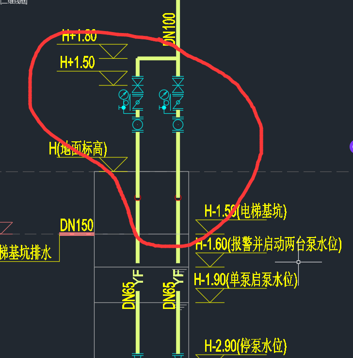 集水坑排水這紅圈內是多大的管徑