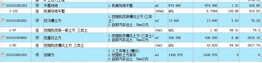 显示工程量