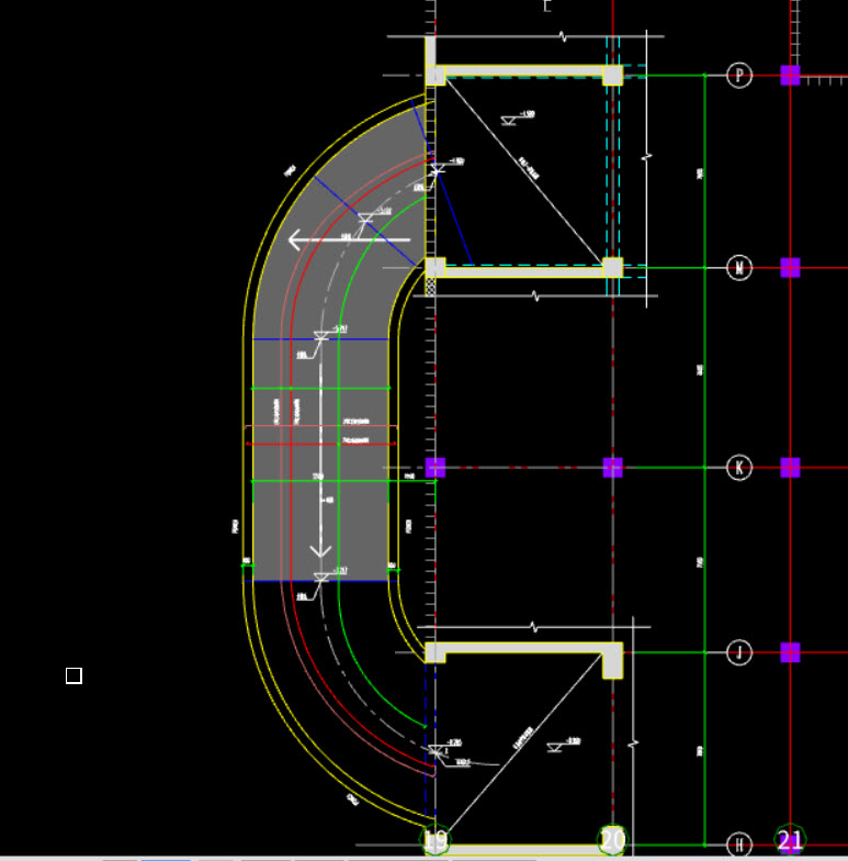 这样的汽车坡道如何绘制有圆弧(带坡),如何定义,试了半天画不出来,求