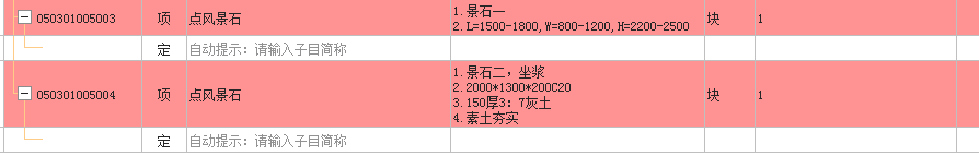 项目特征