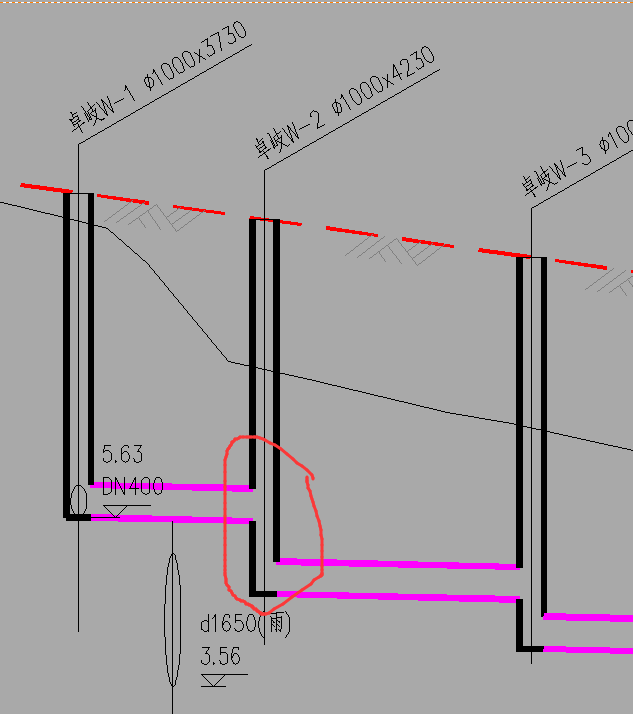 雨水管道纵断面图解析图片