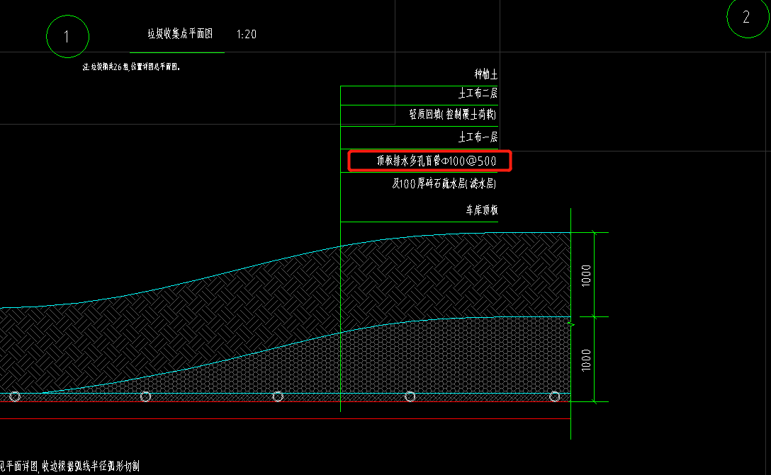 地下室顶板排水多孔盲管套什么定额铺种植土下面
