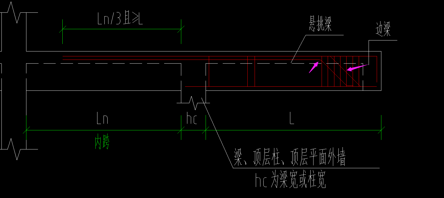 請問懸挑梁角筋沒有鋼筋直徑按多少來求依據