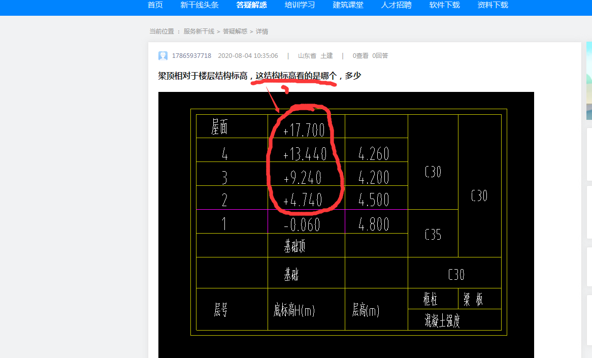 梁頂相對於樓層結構標高這結構標高看的是哪個多少