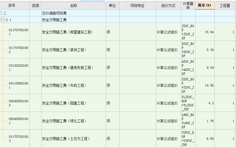 安全文明施工费