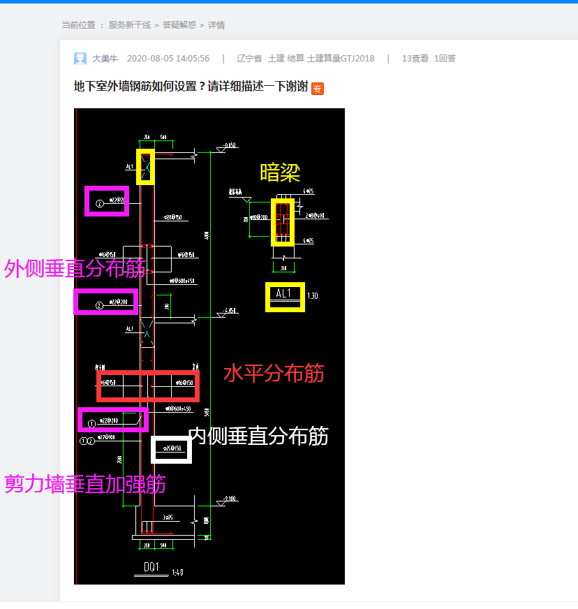 地下室外墙配筋图详解图片