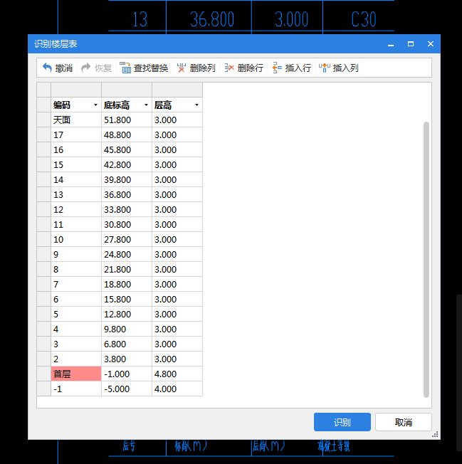 识别楼层表