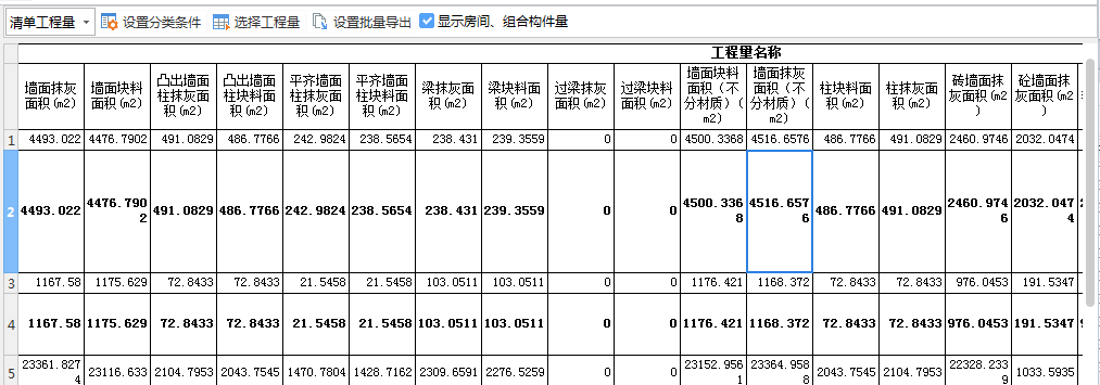 抹灰量