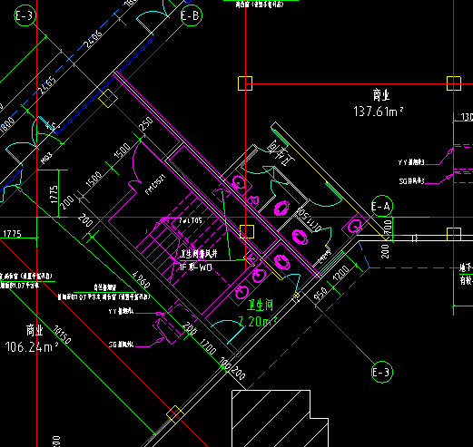 如何把正的cad定位到斜的轴网上轴线要对的上