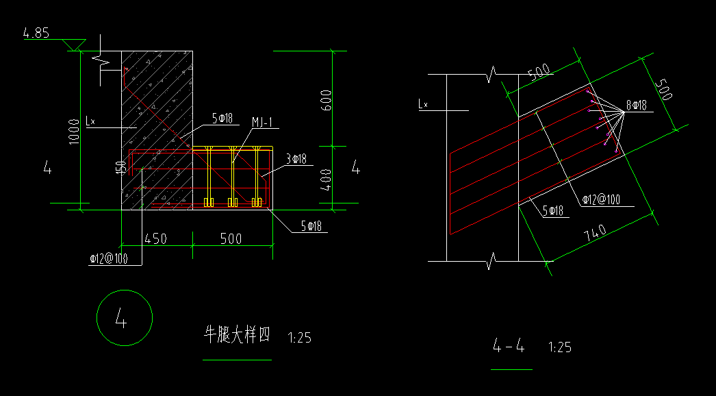 牛腿梁钢筋大样图图解图片