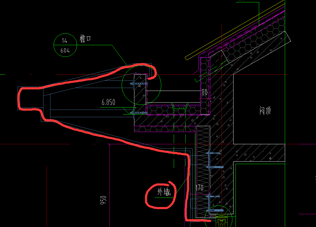 外牆4是幹掛鋁板是按照這個藍色線計算嗎