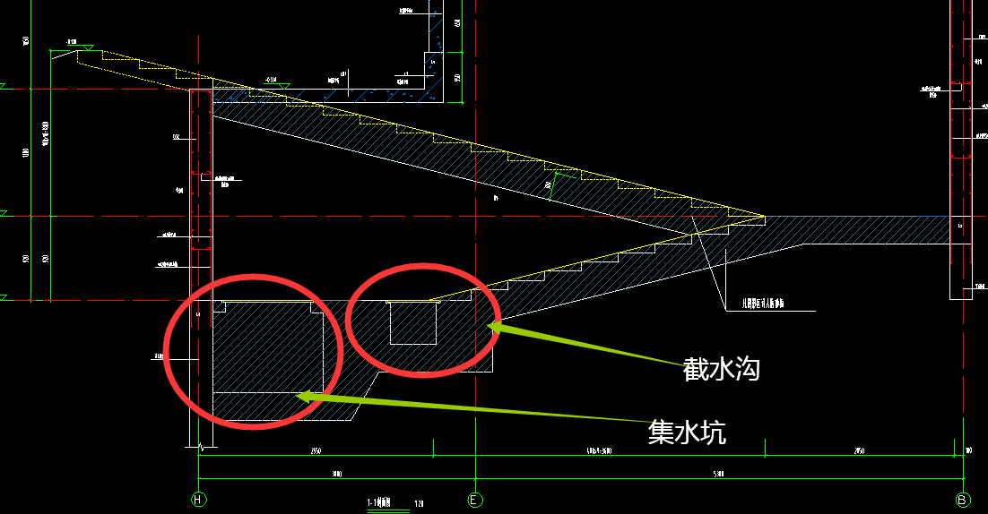 非機動車坡道截水溝和集水坑集水坑在板上厚250mm該如何畫工程量併到