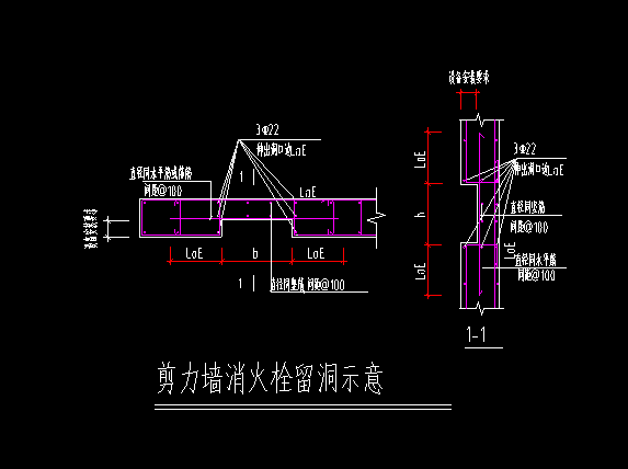 消防栓预留洞口示意图图片