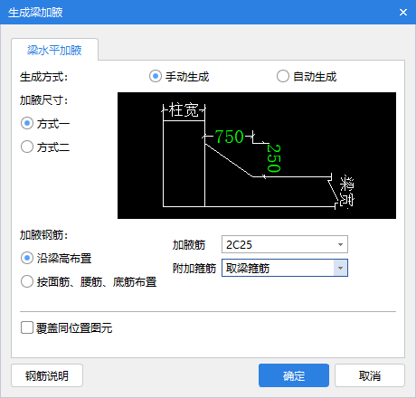 水平加腋