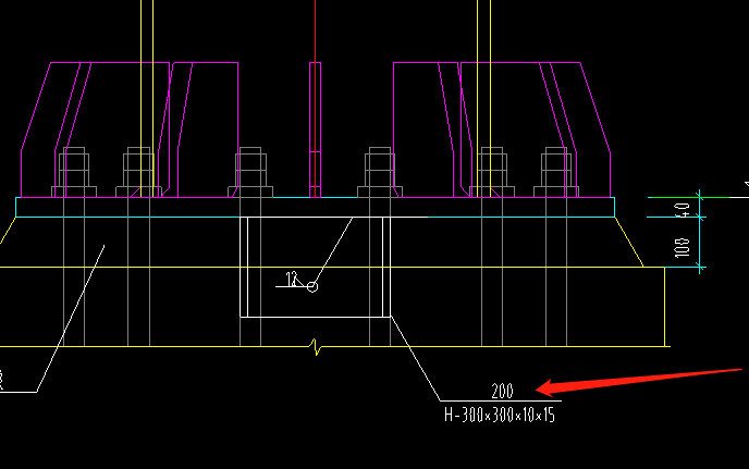 鋼結構圖中200h3003001015上面的200是什麼意思