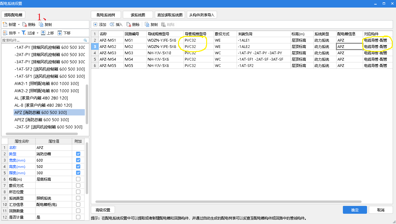 构件列表