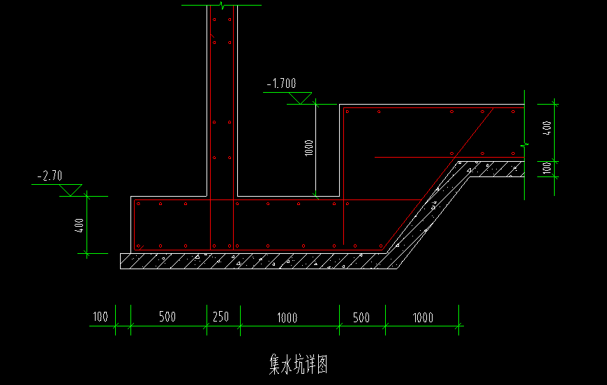 这个集水坑怎么画矩形的话怎么画出剖面图形状