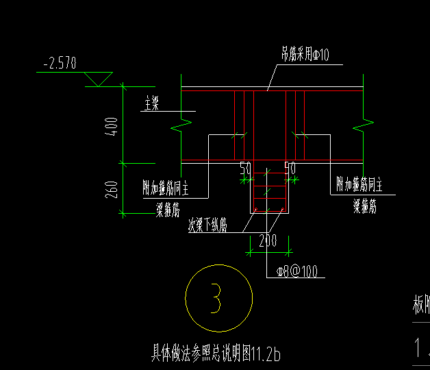 1154被贊:268這是次梁比主樑高,你正常畫,吊筋在其他鋼筋輸入,具體