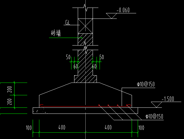 请问柱间条形基础上边砌砖基础砖基础里面需要留拉结
