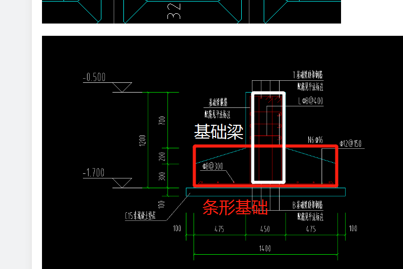 基础梁钢筋布置图片